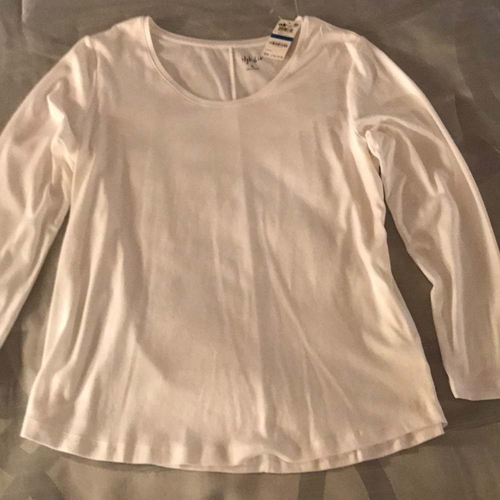 Style and Co White Long Sleeve Top